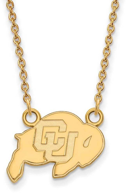 Image of 18" 10K Yellow Gold University of Colorado Sm Pendant Necklace LogoArt 1Y011UCO-18