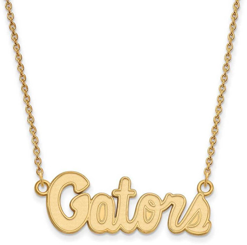 Image of 18" 10K Yellow Gold University of Florida Small Pendant Necklace LogoArt 1Y049UFL-18