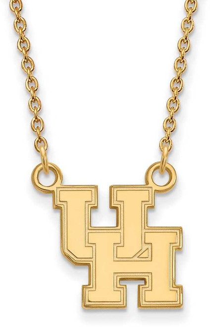 Image of 18" 10K Yellow Gold University of Houston Small Pendant w/ Necklace by LogoArt