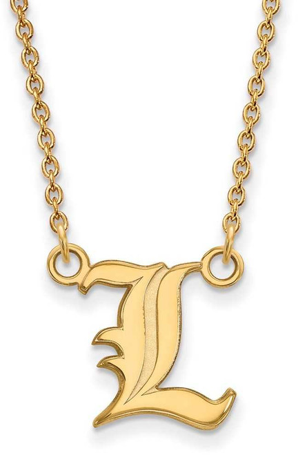 Image of 18" 10K Yellow Gold University of Louisville Sm Pendant Necklace LogoArt 1Y011UL-18