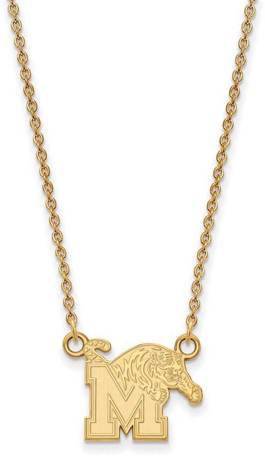 Image of 18" 10K Yellow Gold University of Memphis Small Pendant Necklace LogoArt 1Y011UMP-18