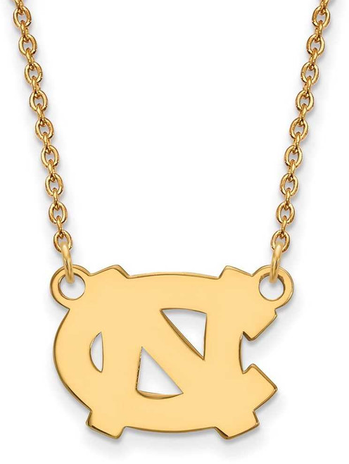 Image of 18" 10K Yellow Gold University of North Carolina Small Pendant Necklace by LogoArt