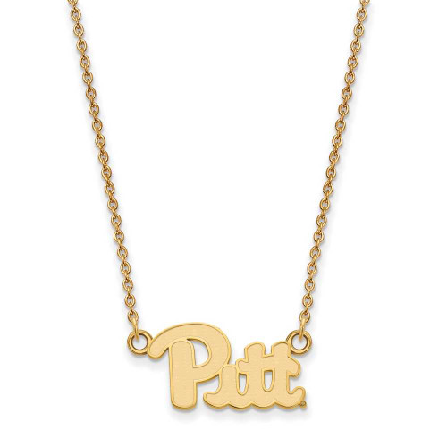 Image of 18" 10K Yellow Gold University of Pittsburgh Sm Pendant Necklace LogoArt 1Y009UPI-18