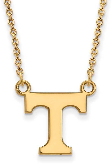 Image of 18" 10K Yellow Gold University of Tennessee Sm Pendant Necklace LogoArt 1Y015UTN-18