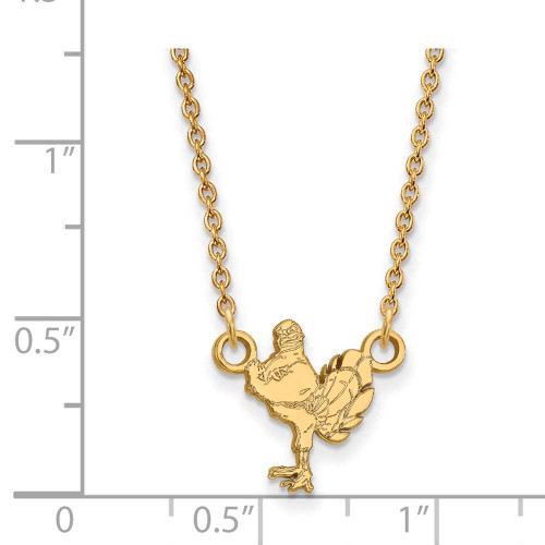 Image of 18" 10K Yellow Gold Virginia Tech Small Pendant w/ Necklace by LogoArt (1Y052VTE-18)