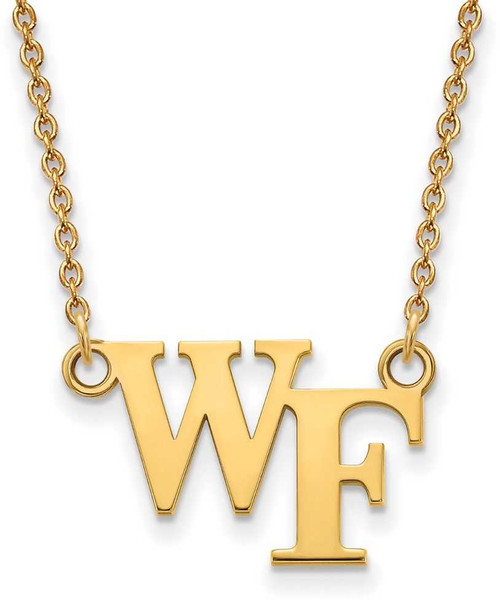 Image of 18" 10K Yellow Gold Wake Forest University Sm Pendant Necklace LogoArt 1Y009WFU-18