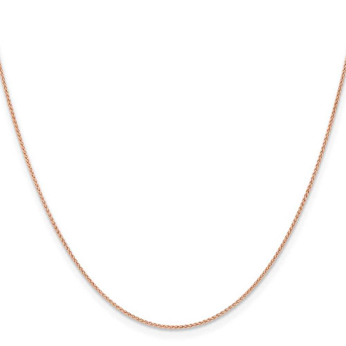 Image of 18" 14K Rose Gold 1mm Solid Polished Spiga Chain Necklace