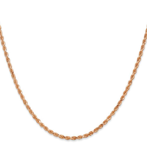 Image of 18" 14K Rose Gold 2.25mm Diamond-cut Rope with Lobster Clasp Chain Necklace