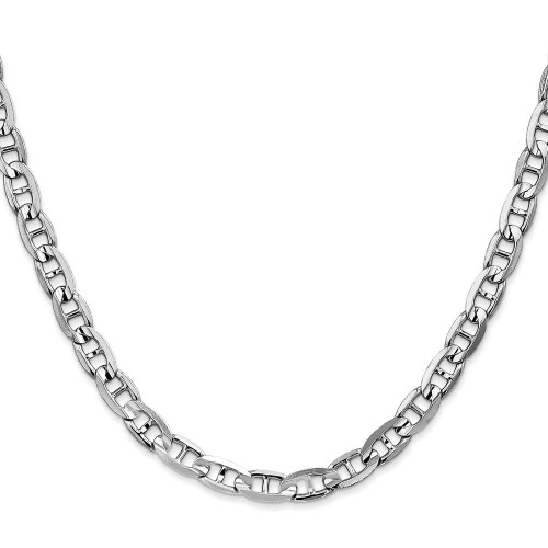Image of 18" 14K White Gold 5.25mm Concave Anchor Chain Necklace