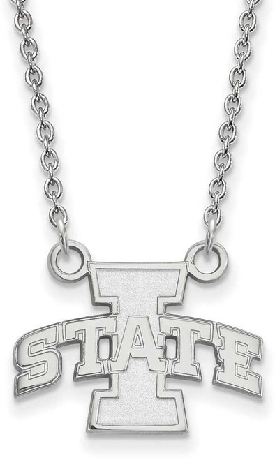 Image of 18" 14K White Gold Iowa State University Small Pendant w/ Necklace by LogoArt