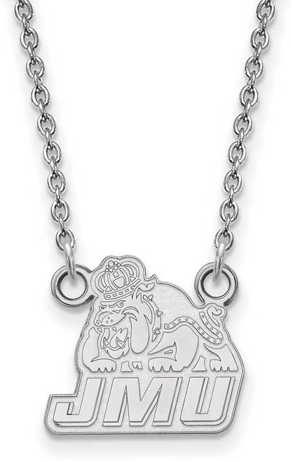 Image of 18" 14K White Gold James Madison University Small Pendant w/ Necklace by LogoArt