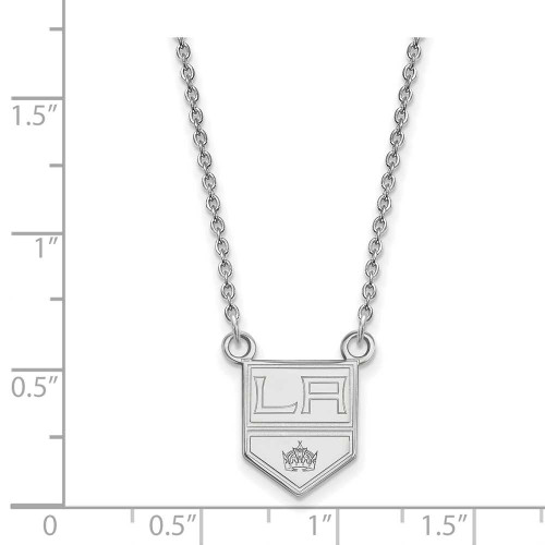 Image of 18" 14K White Gold NHL Los Angeles Kings Small Pendant w/ Necklace by LogoArt