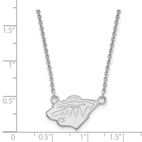 Image of 18" 14K White Gold NHL Minnesota Wild Small Pendant w/ Necklace by LogoArt