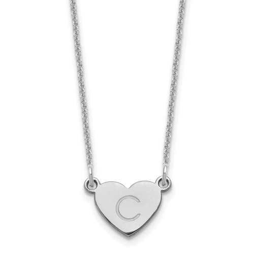 Image of 18" 14K White Gold Personalized Initial Heart Necklace
