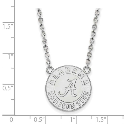 Image of 18" 14K White Gold University of Alabama Large Pendant Necklace LogoArt 4W055UAL-18