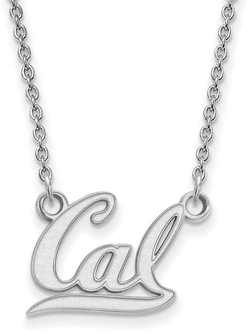 Image of 18" 14K White Gold University of California Berkeley Small Pendant LogoArt Necklace