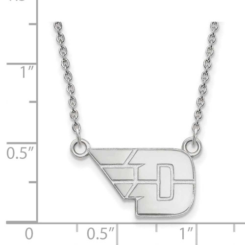 Image of 18" 14K White Gold University of Dayton Small Pendant w/ Necklace by LogoArt