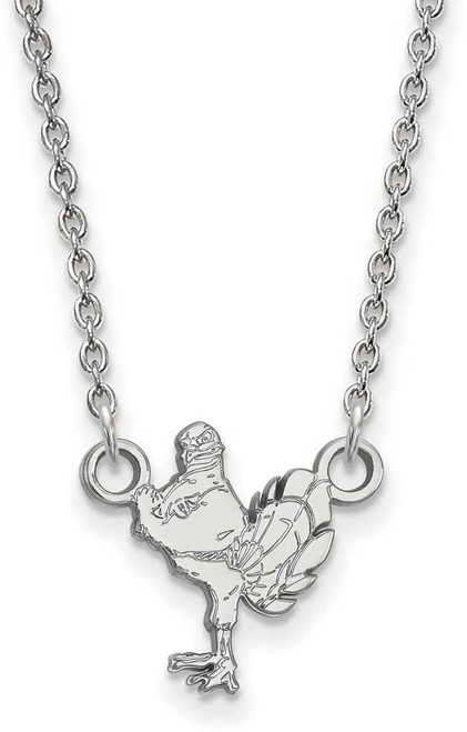 Image of 18" 14K White Gold Virginia Tech Small Pendant w/ Necklace by LogoArt (4W052VTE-18)