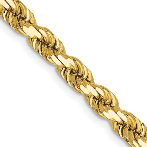 Image of 18" 14K Yellow Gold 4.5mm Diamond-cut Rope with Lobster Clasp Chain Necklace