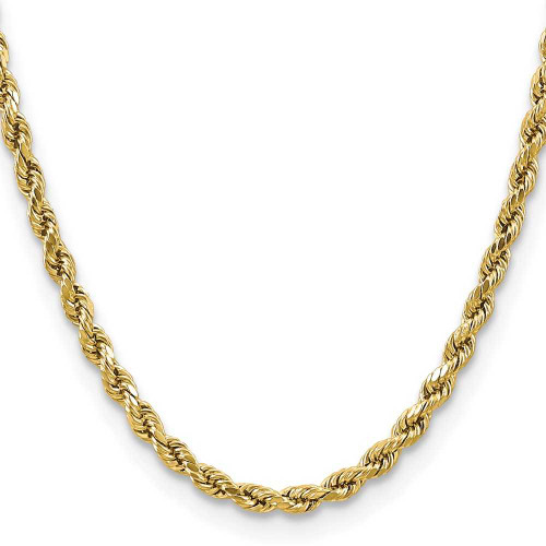 Image of 18" 14K Yellow Gold 4.9mm Semi-solid Diamond-cut Rope Chain Necklace