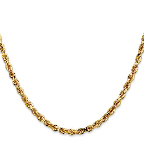 Image of 18" 14K Yellow Gold 4mm Diamond-cut Quadruple Rope Chain Necklace