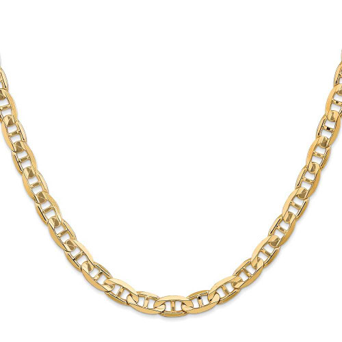 Image of 18" 14K Yellow Gold 6.25mm Concave Anchor Chain Necklace