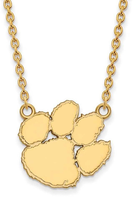 Image of 18" 14K Yellow Gold Clemson University Large Pendant w/ Necklace by LogoArt