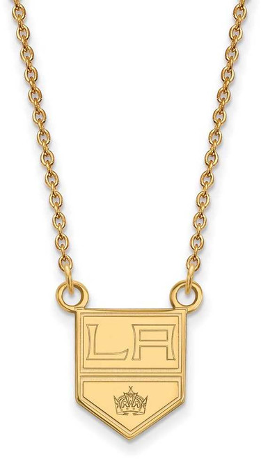 Image of 18" 14K Yellow Gold NHL Los Angeles Kings Small Pendant w/ Necklace by LogoArt