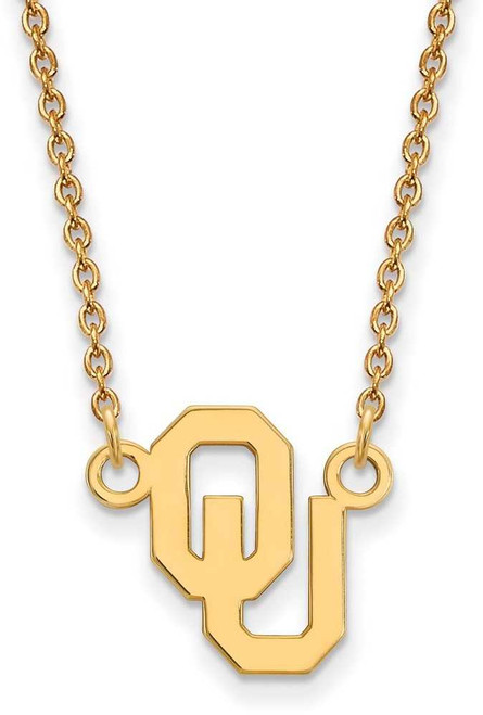 Image of 18" 14K Yellow Gold Oklahoma Small Pendant w/ Necklace by LogoArt