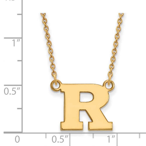 Image of 18" 14K Yellow Gold Rutgers Small Pendant w/ Necklace by LogoArt