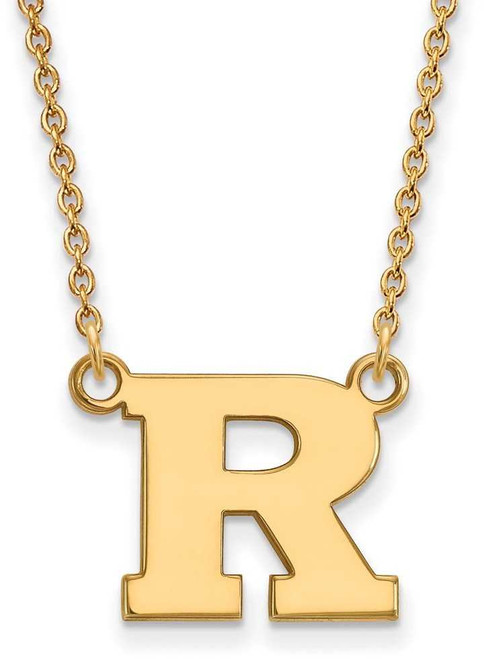 Image of 18" 14K Yellow Gold Rutgers Small Pendant w/ Necklace by LogoArt