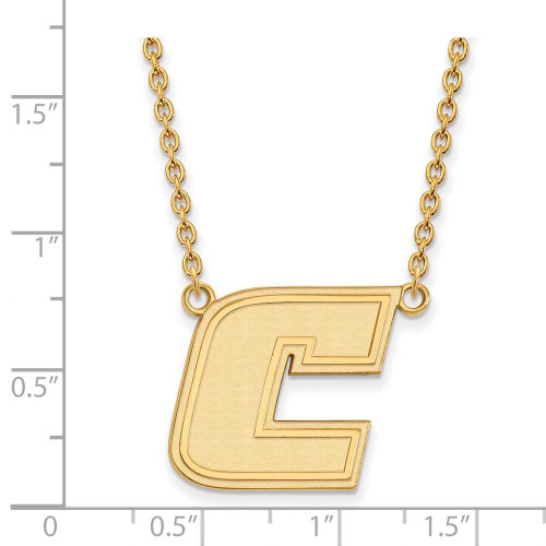 Image of 18" 14K Yellow Gold The U of Tennessee at Chattanooga Large Pendant LogoArt Necklace
