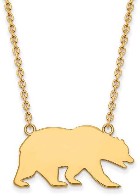 Image of 18" 14K Yellow Gold University of California Berkeley Pendant LogoArt Necklace 4Y033