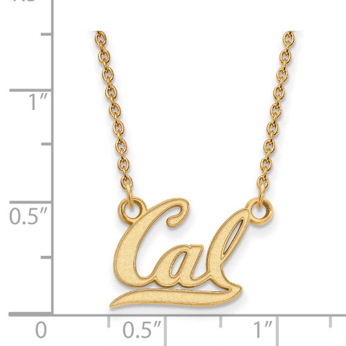 Image of 18" 14K Yellow Gold University of California Berkeley Small Pendant LogoArt Necklace