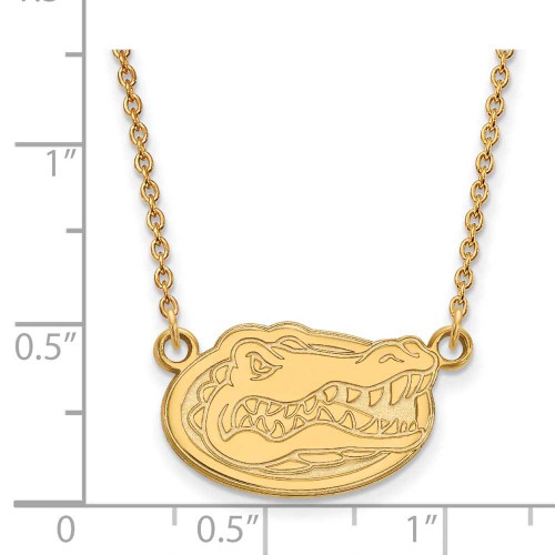 Image of 18" 14K Yellow Gold University of Florida Small Pendant Necklace LogoArt 4Y015UFL-18