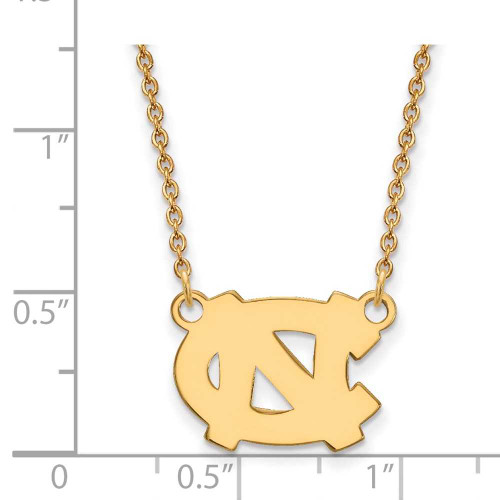 Image of 18" 14K Yellow Gold University of North Carolina Small Pendant Necklace by LogoArt