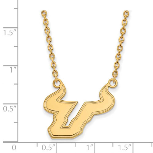 Image of 18" 14K Yellow Gold University of South Florida Large Pendant w/ Necklace by LogoArt