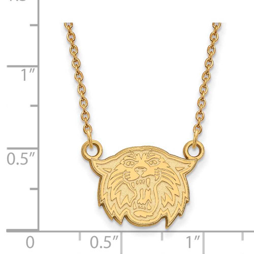 Image of 18" 14K Yellow Gold Villanova University Small Pendant Necklace LogoArt 4Y0037VIL-18