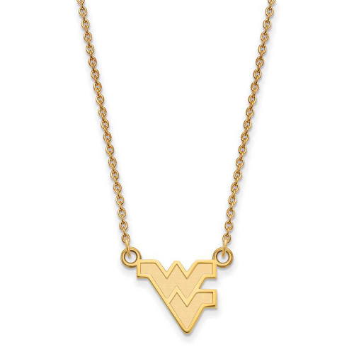 Image of 18" 14K Yellow Gold West Virginia University Small Pendant w/ Necklace by LogoArt
