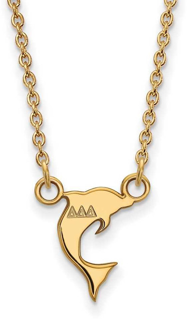 Image of 18" Gold Plated 925 Silver Delta Delta Delta XS Pendant LogoArt Necklace GP039DDD-18