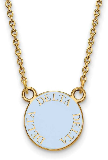 Image of 18" Gold Plated 925 Silver Delta Delta Delta XS Pendant Necklace LogoArt GP012DDD-18