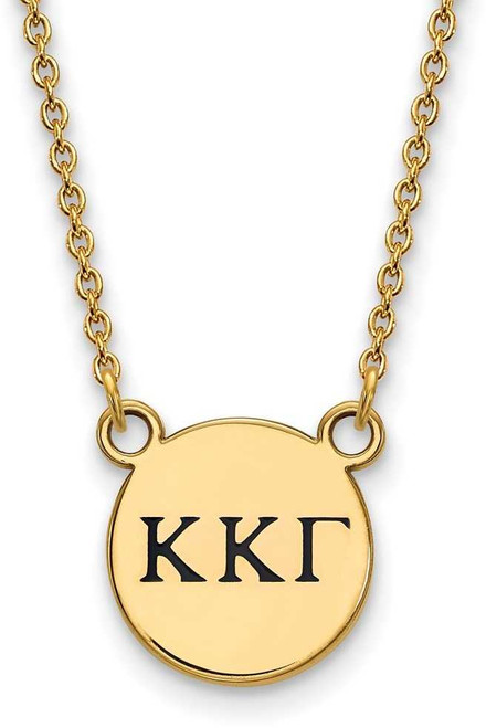 Image of 18" Gold Plated 925 Silver Kappa Kappa Gamma XS Pendant Necklace LogoArt GP016KKG-18