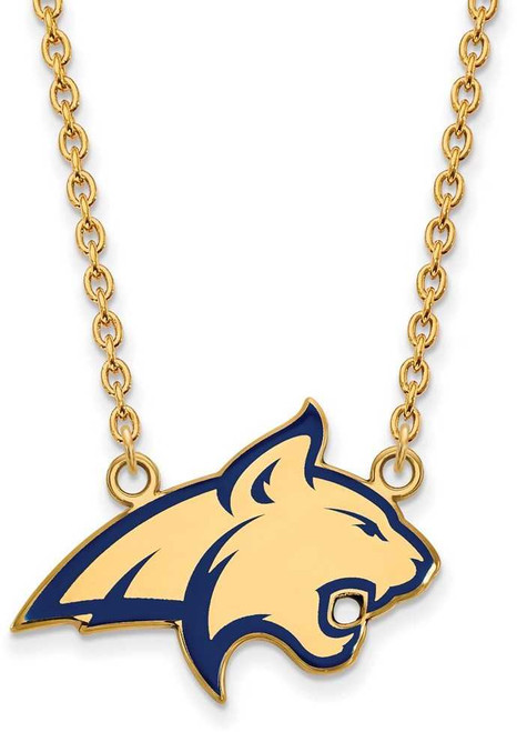 Image of 18" Gold Plated 925 Silver Montana State U Large Enamel Pendant Necklace by LogoArt