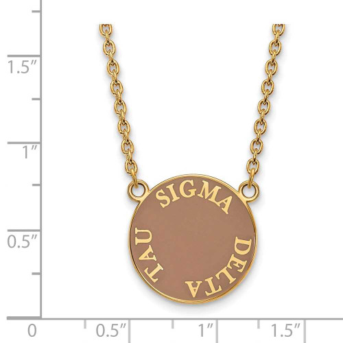 Image of 18" Gold Plated 925 Silver Sigma Delta Tau Sm Pendant Necklace LogoArt GP013SDT-18