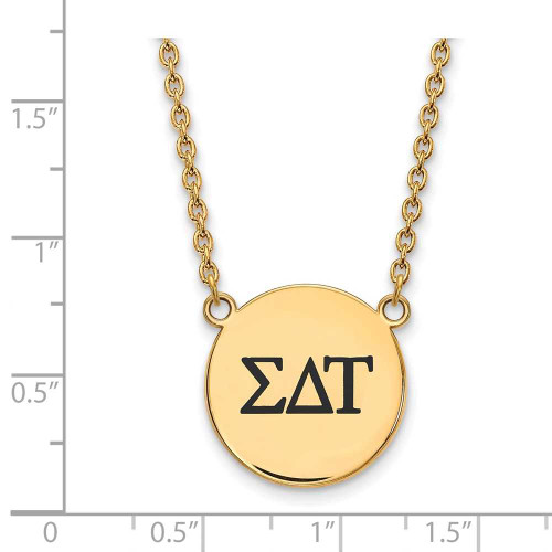 Image of 18" Gold Plated 925 Silver Sigma Delta Tau Sm Pendant Necklace LogoArt GP017SDT-18