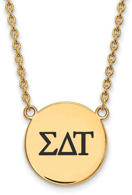 Image of 18" Gold Plated 925 Silver Sigma Delta Tau Sm Pendant Necklace LogoArt GP017SDT-18
