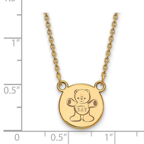 Image of 18" Gold Plated 925 Silver Sigma Delta Tau XSmall Pendant Necklace LogoArt GP044SDT