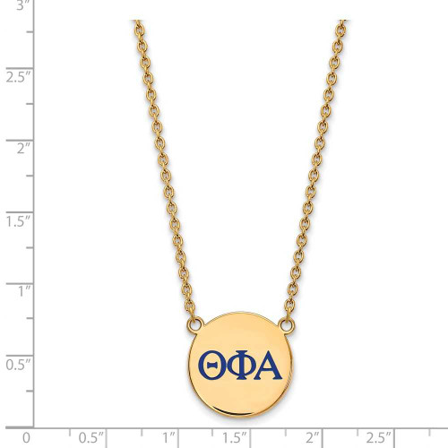 Image of 18" Gold Plated 925 Silver Theta Phi Alpha Sm Pendant Necklace LogoArt GP028TPA-18