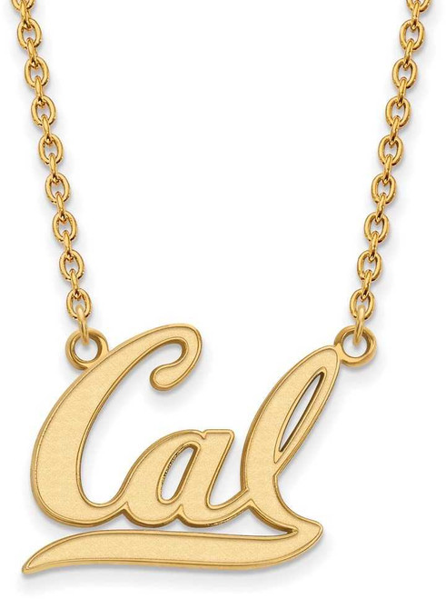 Image of 18" Gold Plated 925 Silver U of California Berkeley Pendant Necklace LogoArt GP012UC