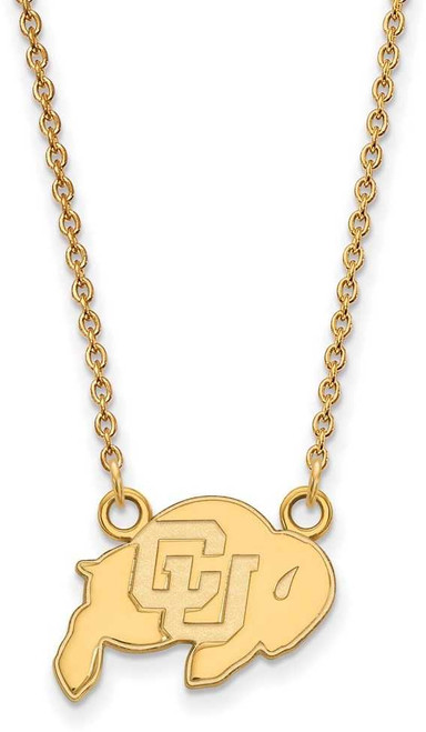 Image of 18" Gold Plated 925 Silver University of Colorado Pendant Necklace LogoArt GP011